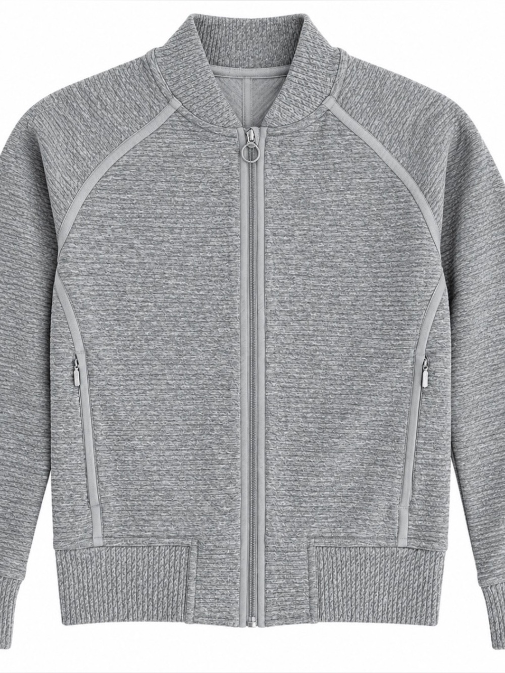 The Lululemon On Repeat Bomber in Heathered Core Light Grey